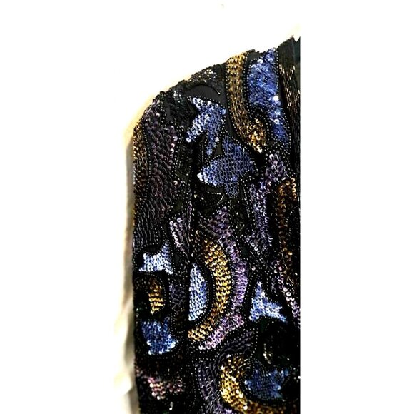 Vintage Womens Niteline Heavily Sequins Hundreds Jacket Size Large - Picture 3 of 7